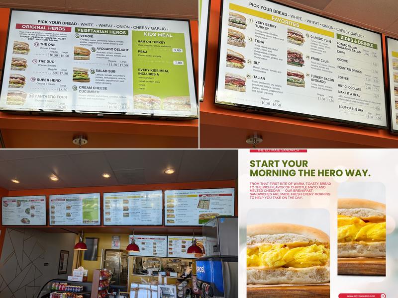 Big Town Hero Menu