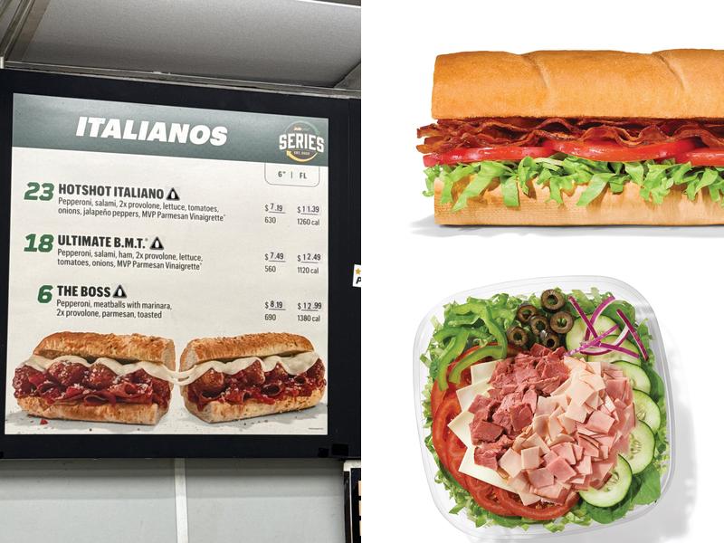Subway Menu