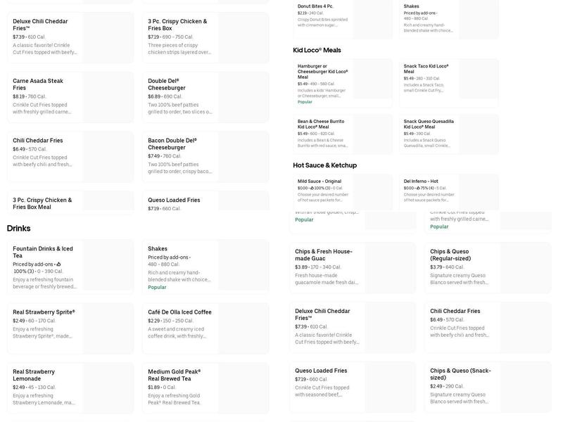 Del Taco Menu