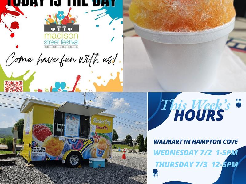 Rocket City Shaved Ice 211 SE Taylor Rd, Owens Cross Roads