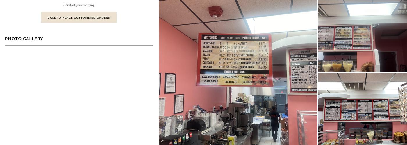 Big Apple Donuts and cafe of Taylors Menu