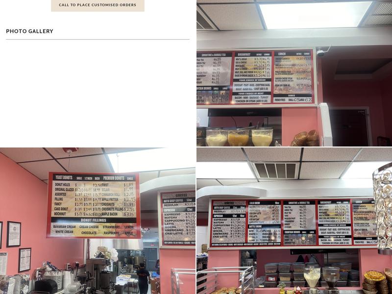 Big Apple Donuts and cafe of Taylors Menu