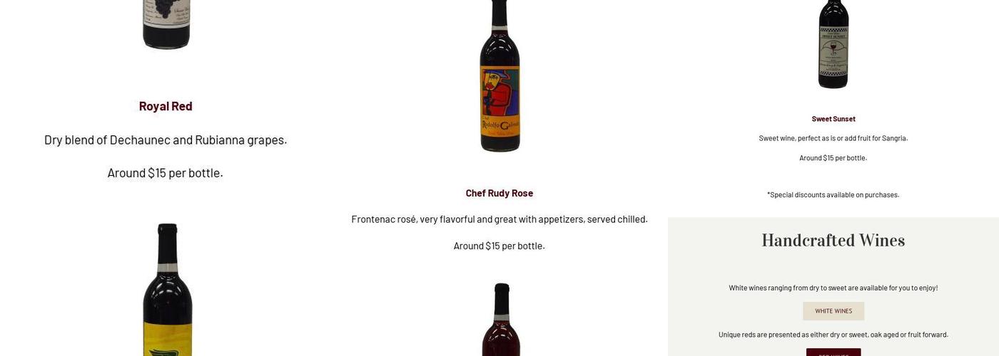 Waterman Winery & Vineyards, Inc. Menu