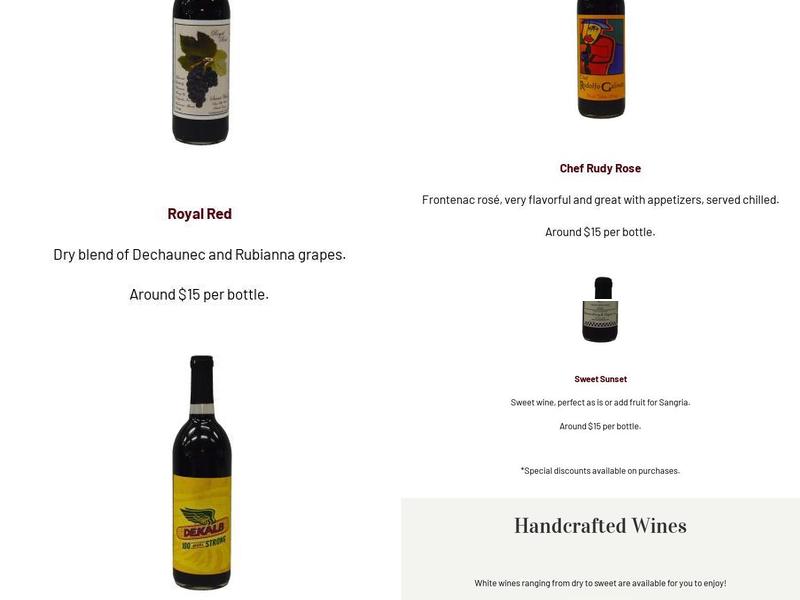 Waterman Winery & Vineyards, Inc. Menu