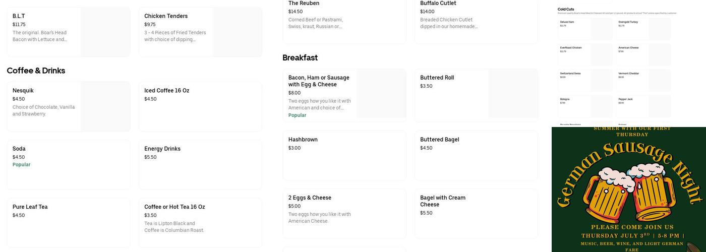 Olde Tyme New York Hot Dogs Menu