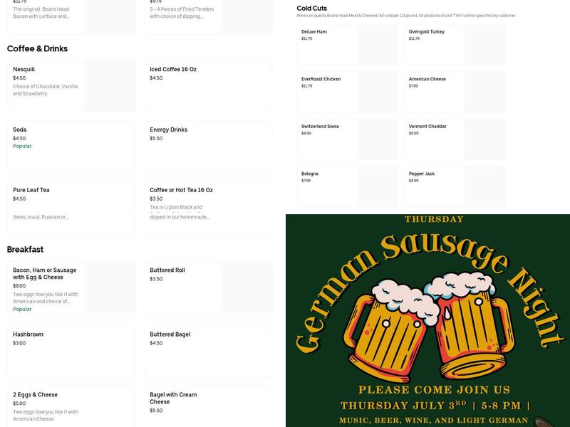 Olde Tyme New York Hot Dogs Menu