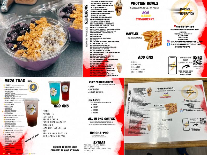 RAPIDS NUTRITION Menu
