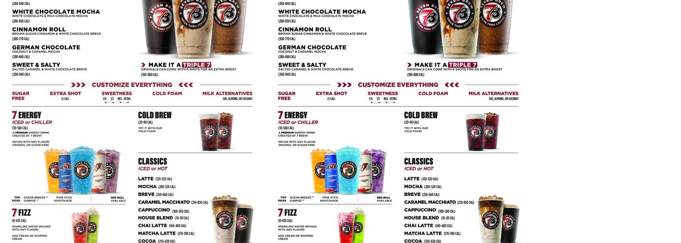 7 Brew Coffee Menu
