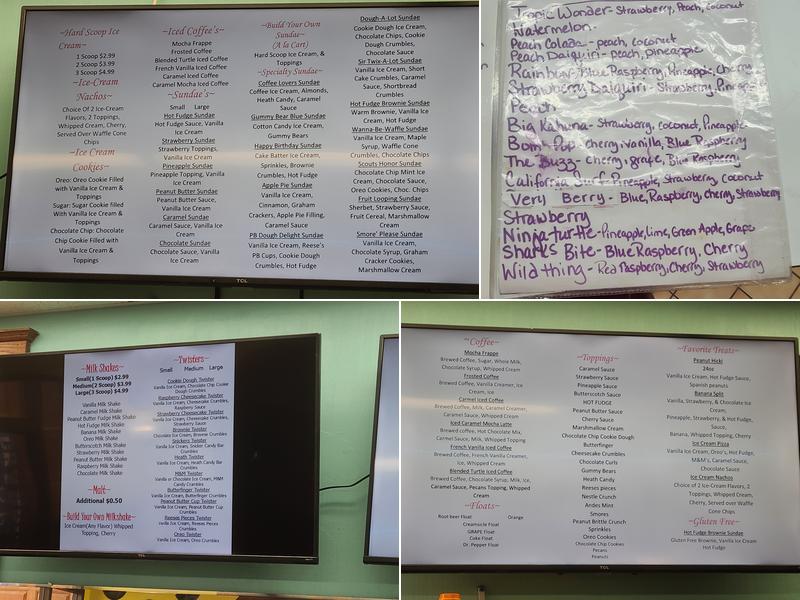 Scoops and Smiles Ice Cream Menu
