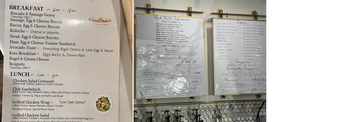 Caffeinated Brew &Fizz Menu