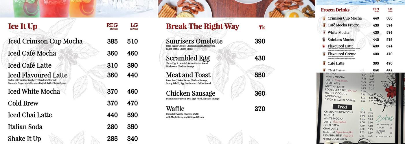 Crimson Cup Coffee & Tea Grandview Heights Menu