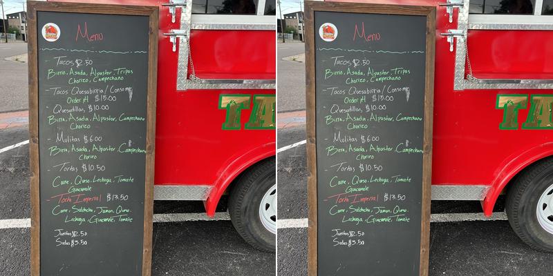 Taqueria Imperial Menu