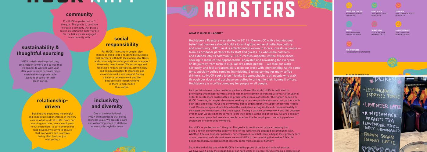 Huckleberry Roasters Menu