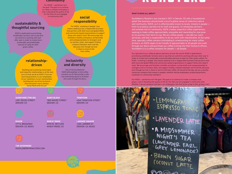 Huckleberry Roasters Menu
