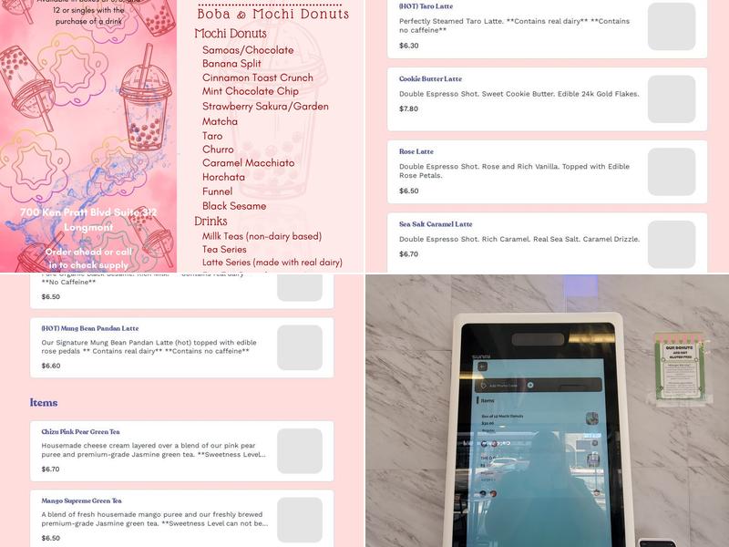 Bober Tea & Coffee Menu