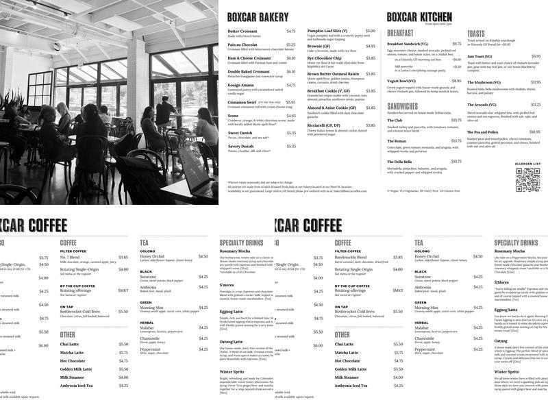 Boxcar Coffee | Mesa Cafe Menu