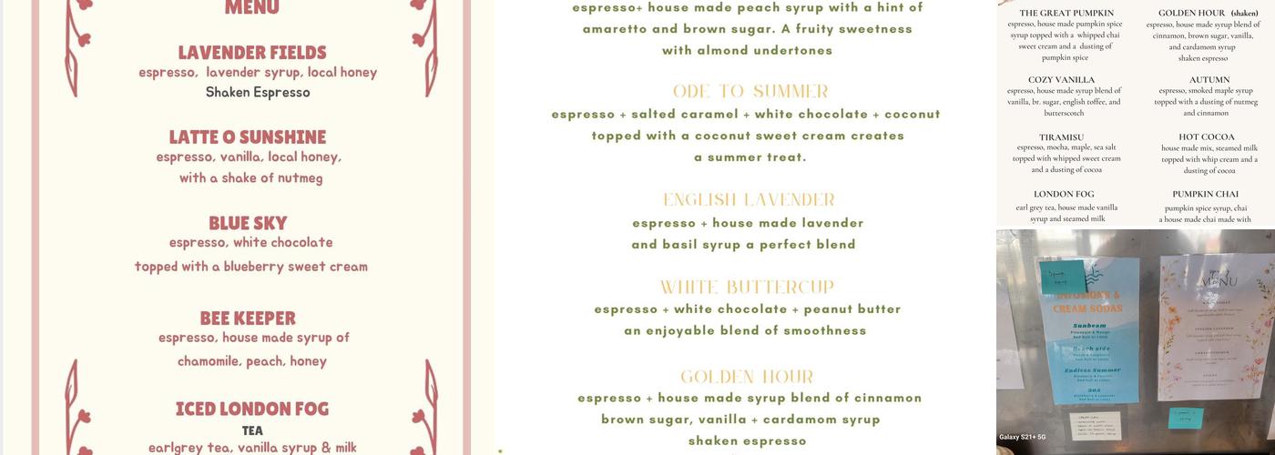 Drift Coffee Menu