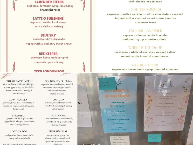 Drift Coffee Menu