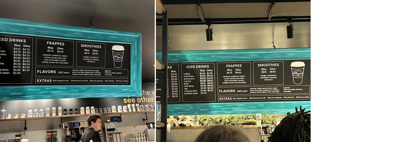 Bitty & Beau's Coffee Menu