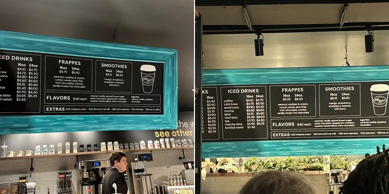 Bitty & Beau's Coffee Menu