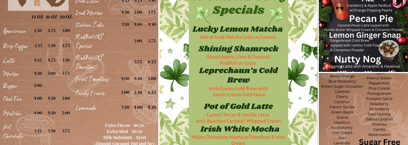 Tiny House Coffee Menu