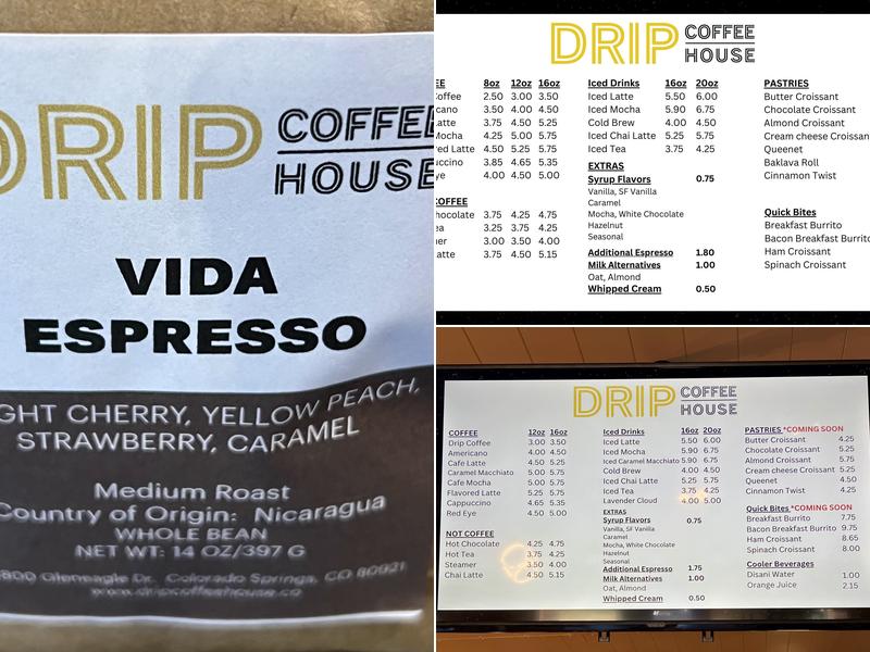Drip Coffee House Menu