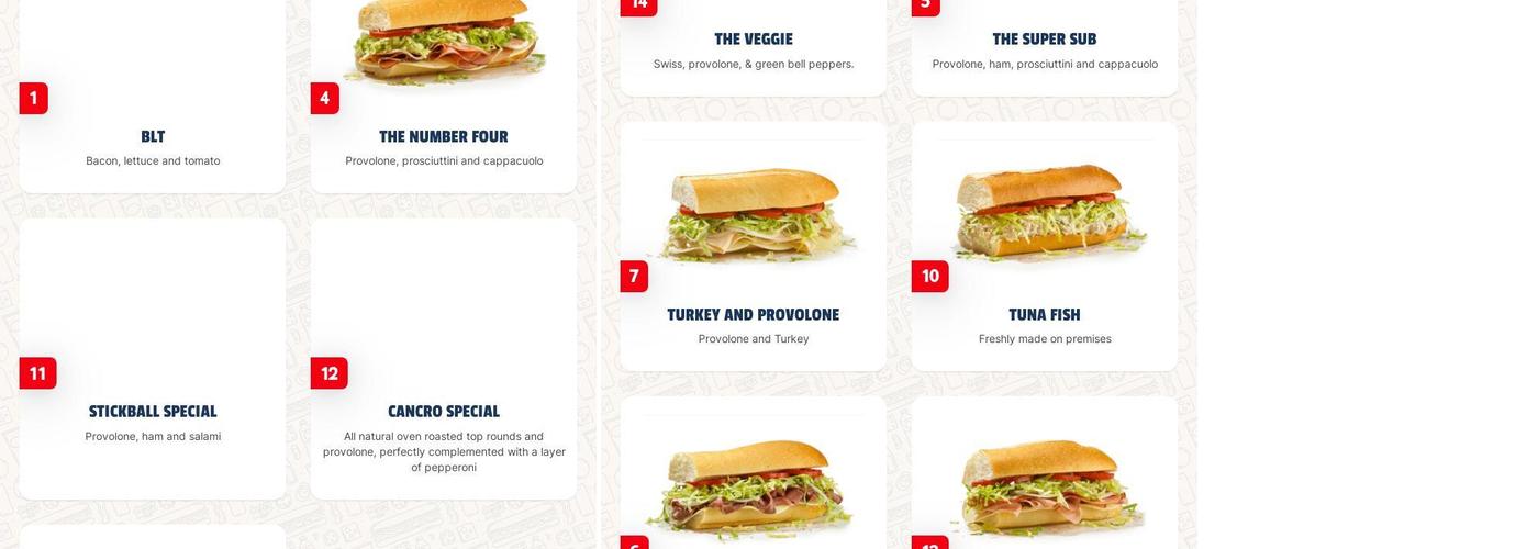 Jersey Mike's Subs Menu
