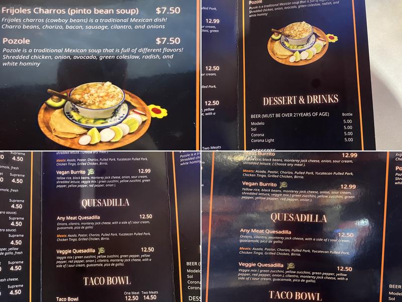 Taco Tuesdays Taqueria Menu