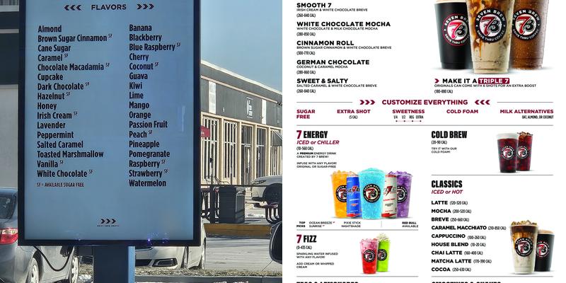 7 Brew Coffee Menu