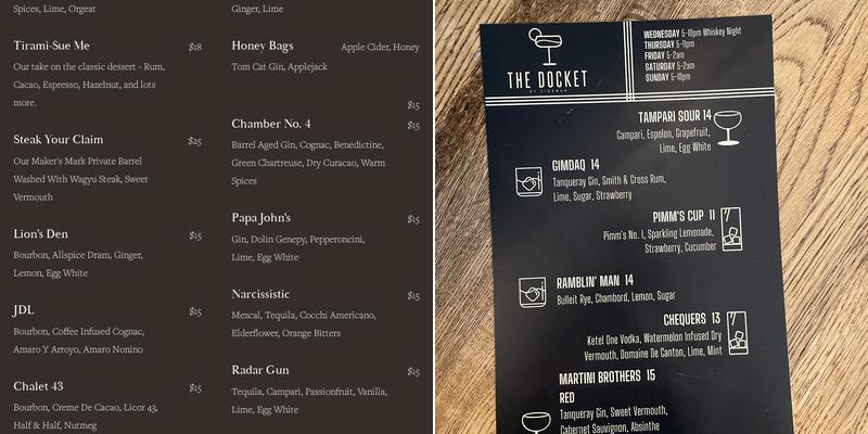 The Docket Menu