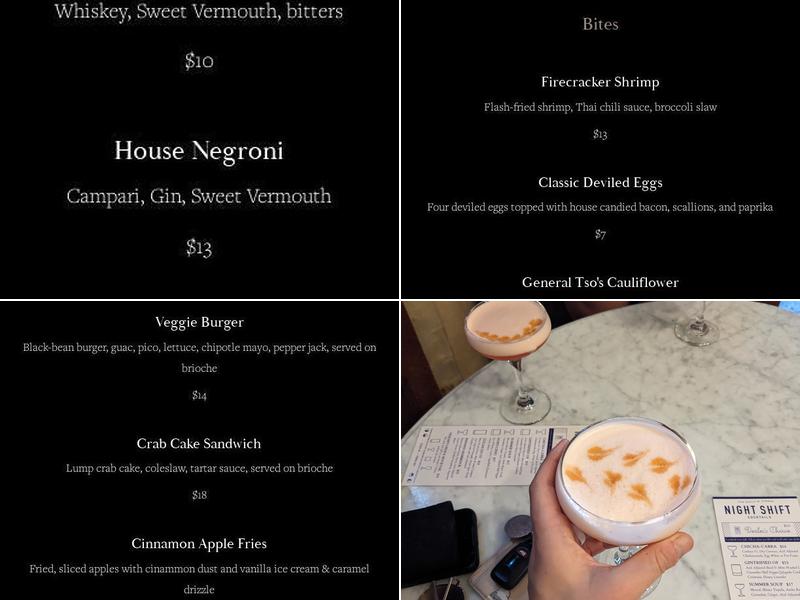 Night Shift Cocktails Menu