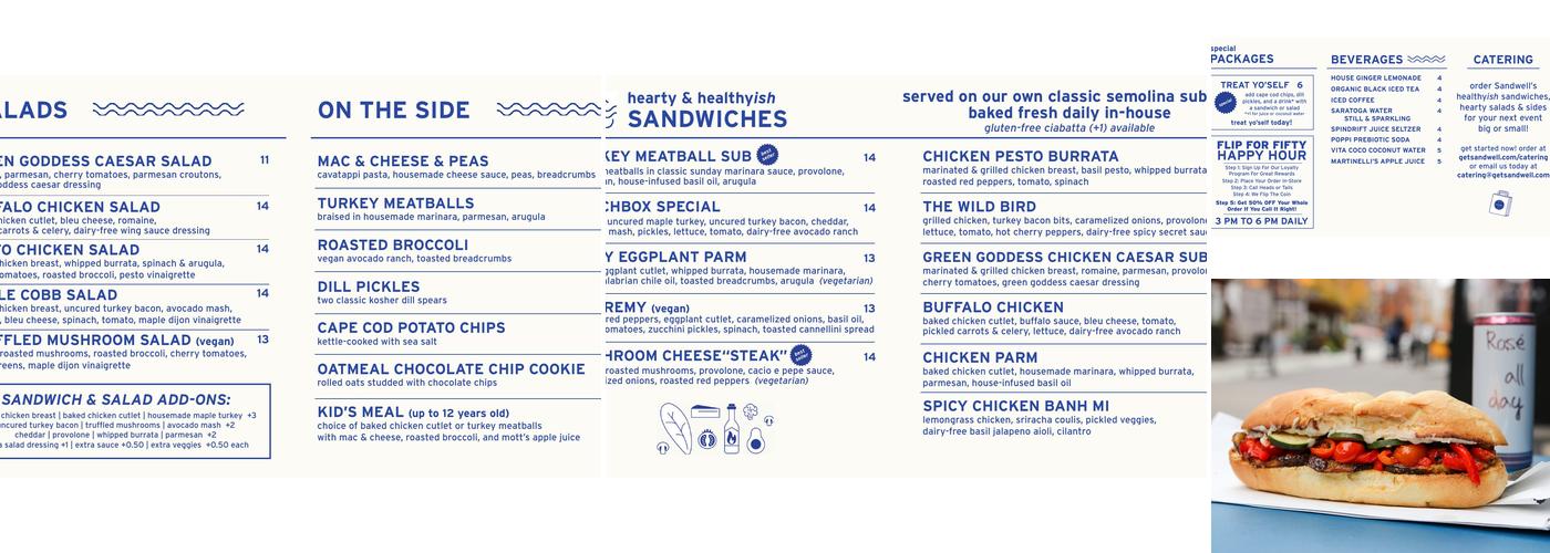 Sandwell Menu