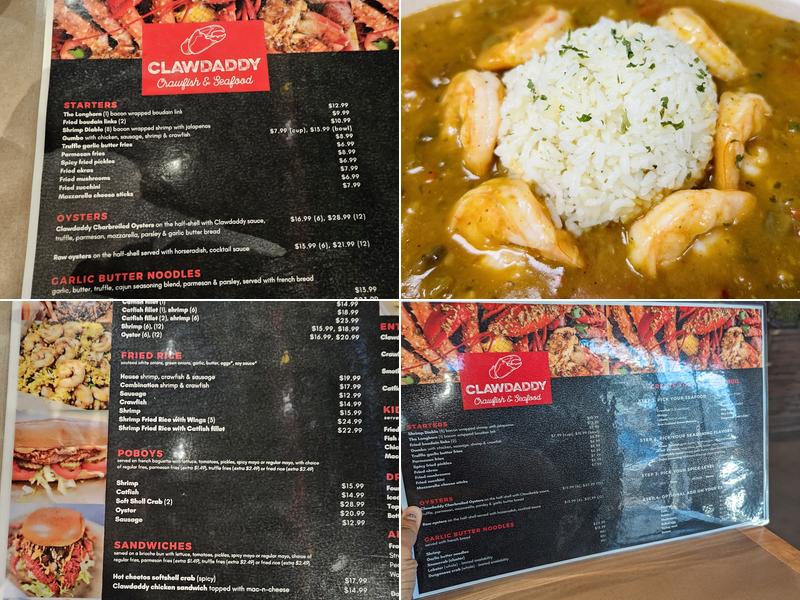 Clawdaddy Menu