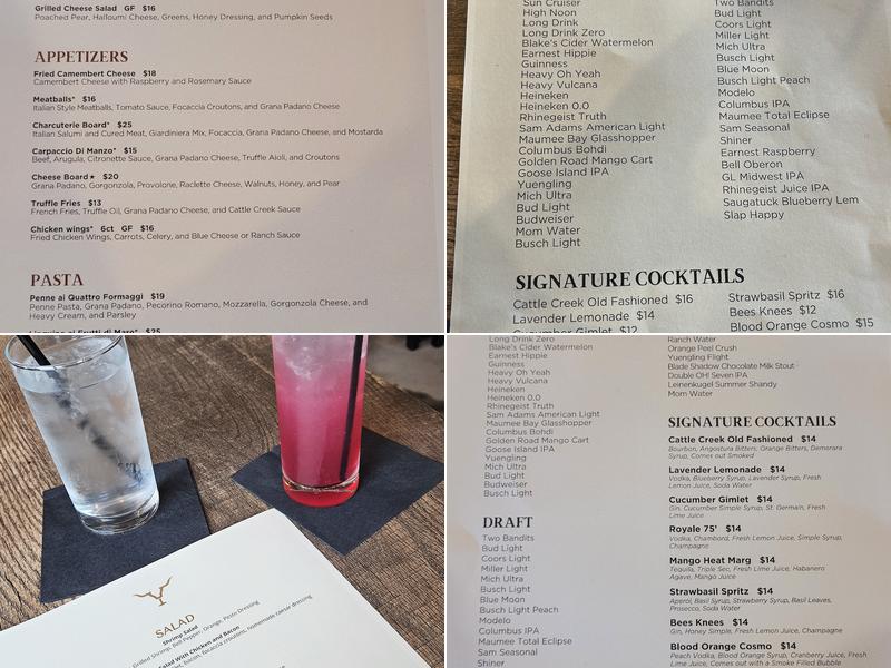 Cattle Creek Menu