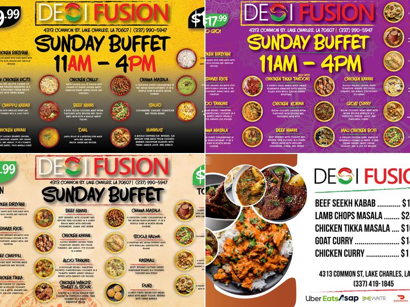 Desi Fusion Menu