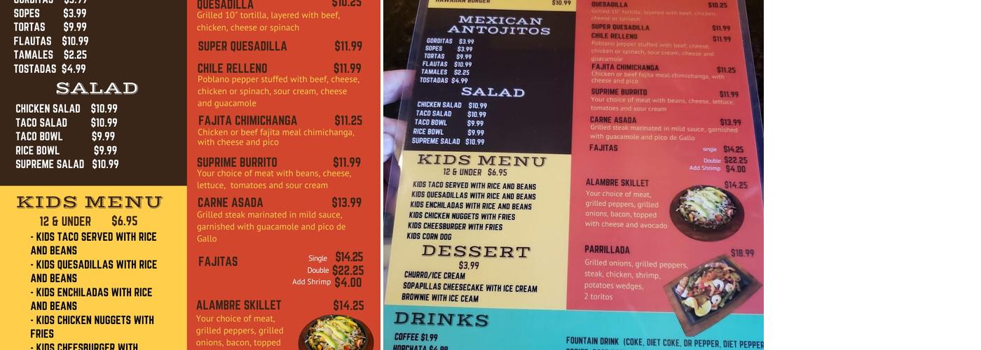 Casa 13 Menu
