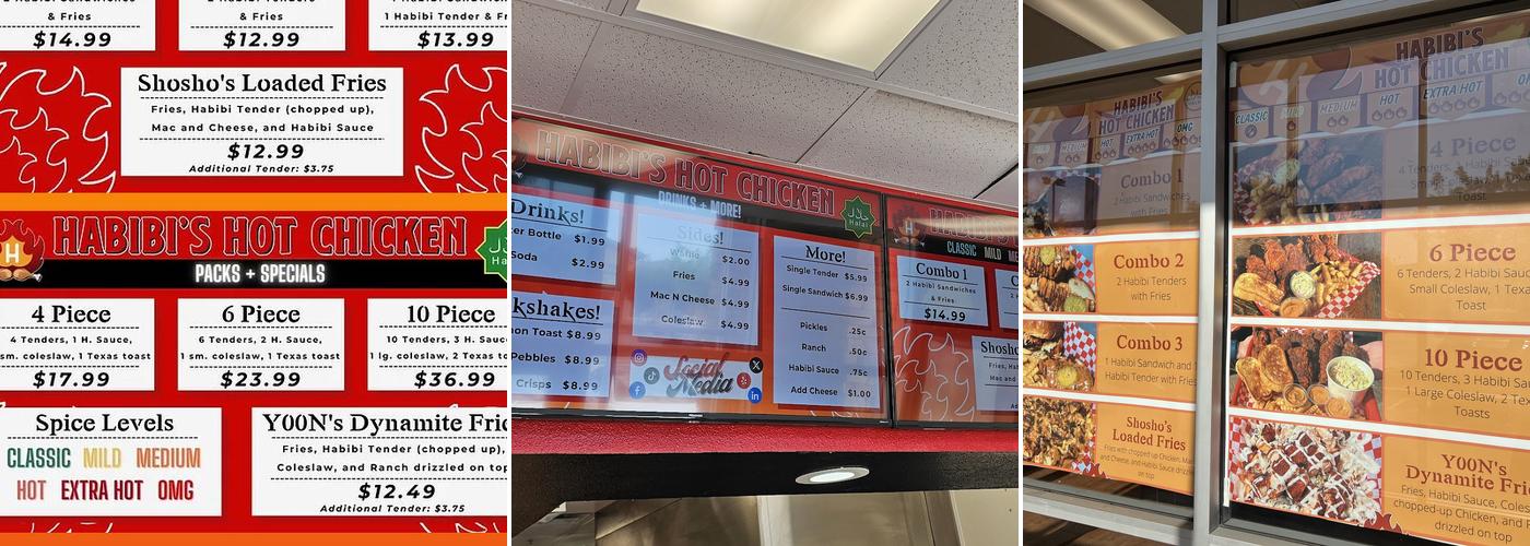 Habibi's Hot Chicken Menu