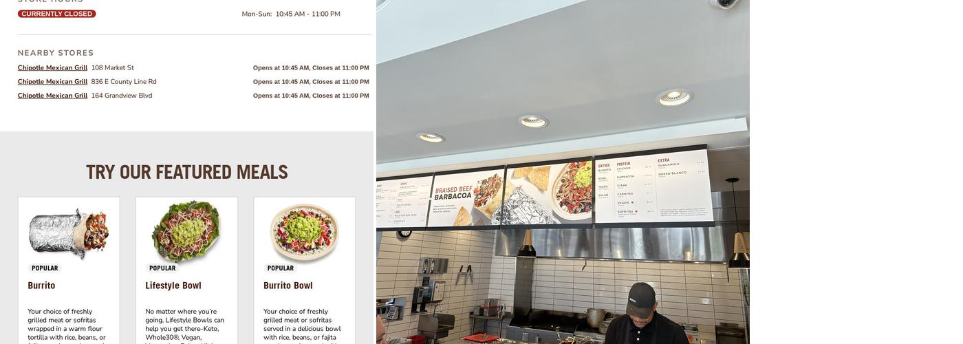 Chipotle Mexican Grill Menu