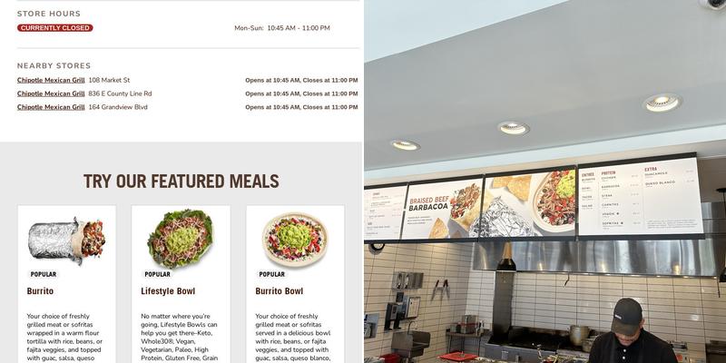 Chipotle Mexican Grill Menu
