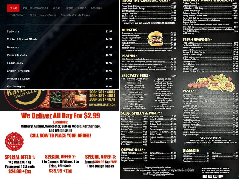 Ravioli’s Italian Cuisine Menu