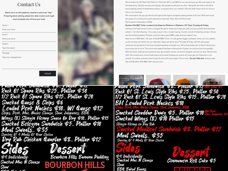 Bourbon Hills BBQ Menu