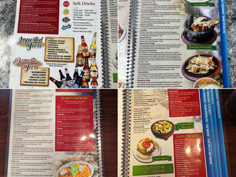 El Paisaje Rutledge Menu