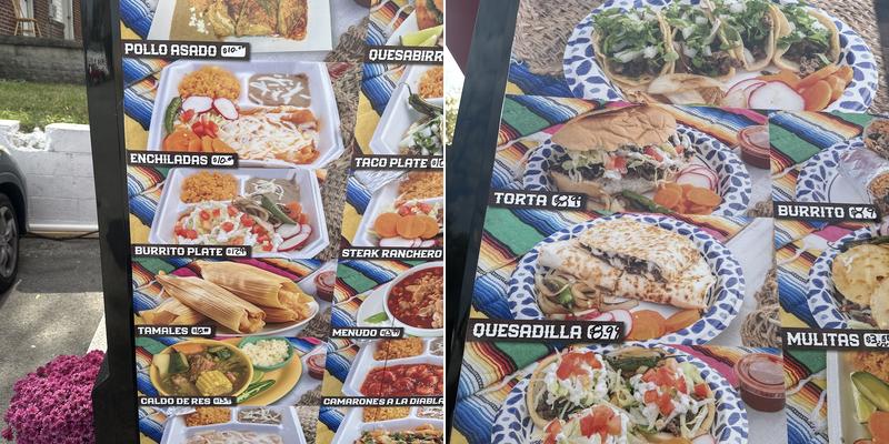Taqueria mil amores Menu