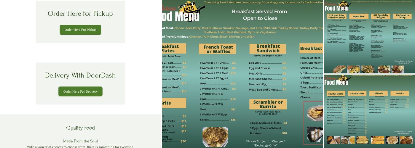 Uptown Eats Menu