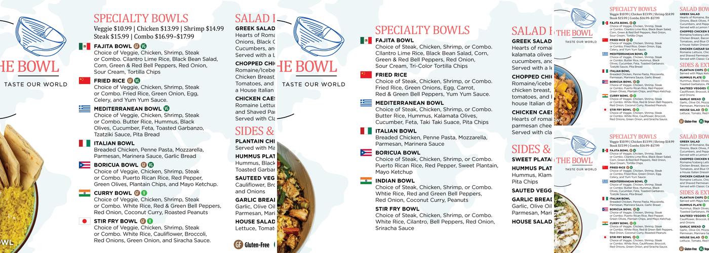 Around The Bowl Menu