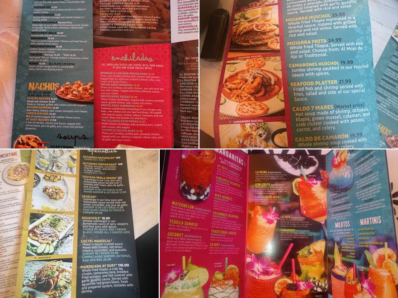 Ay Güey Modern Mexican Cuisine Menu