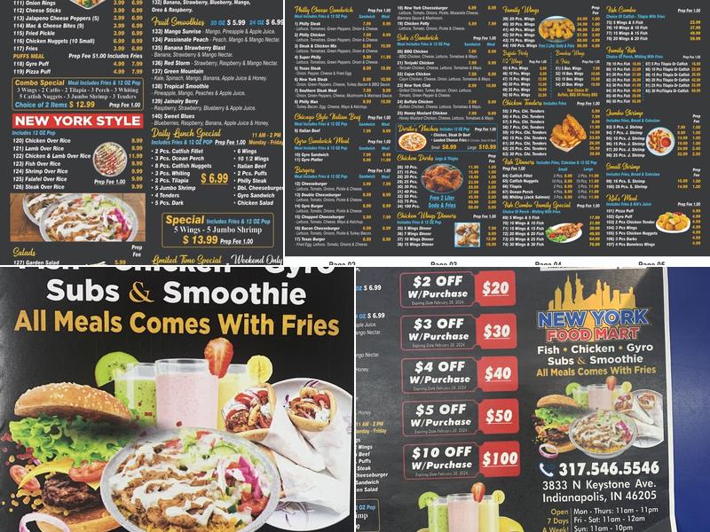 New York fish and chicken Menu