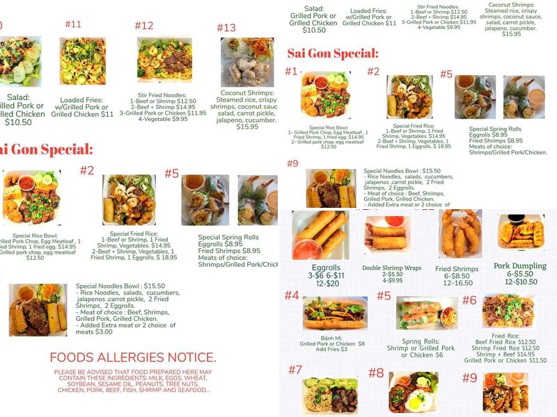 Saigon Pho Menu