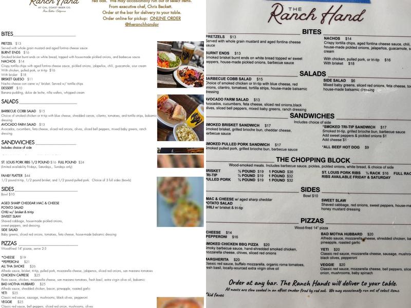 The Ranch Hand Menu