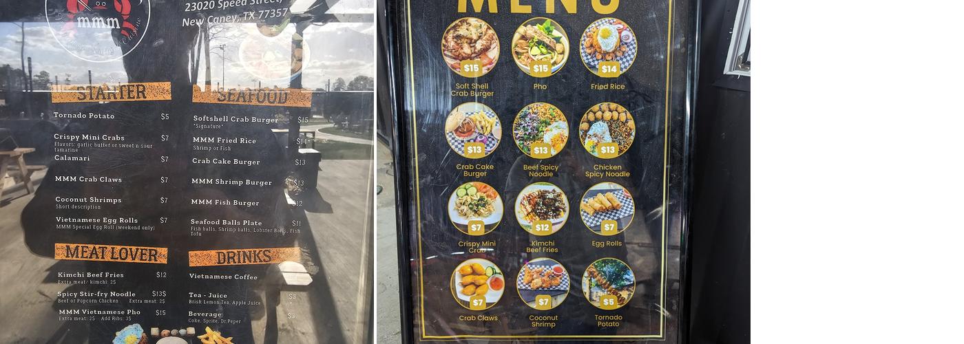 MMM Vietnamese seafood cuisine Menu